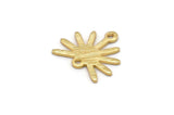 Gold Sun Charm, 8 Textured Gold Plated Brass Sun Charms With 2 Loops (13x15x0.80mm) M02259