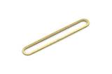 Brass Oval Charm, 6 Textured Raw Brass Oval Rings, Connectors (50x7x0.80mm) M03235