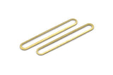Brass Oval Charm, 6 Textured Raw Brass Oval Rings, Connectors (50x7x0.80mm) M03235