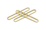Brass Oval Charm, 6 Textured Raw Brass Oval Rings, Connectors (50x7x0.80mm) M03235