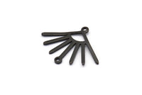 Black Sun Charm, 8 Oxidized Black Brass Sun Charms With 2 Loops (24x19x0.80mm) M02444