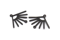 Black Sun Charm, 8 Oxidized Black Brass Sun Charms With 2 Loops (24x19x0.80mm) M02444
