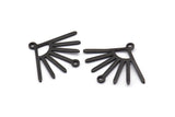 Black Sun Charm, 8 Oxidized Black Brass Sun Charms With 2 Loops (24x19x0.80mm) M02444