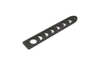 Black Moon Charm, 10 Oxidized Black Brass Moon Phases Charms With 1 Hole (35x6x5x0.80mm) M02343