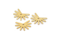 Gold Sun Charm, 8 Gold Plated Brass Sun Charms With 1 Hole (11x15x0.80mm) M02252