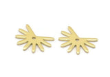 Brass Sun Charm, 24 Raw Brass Sun Charms With 1 Hole (11x15x0.80mm) M02252