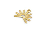 Gold Sun Charm, 8 Textured Gold Plated Brass Sun Charms With 1 Loop (13x15x0.80mm) M02263