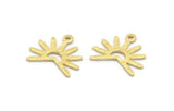 Brass Sun Charm, 24 Textured Raw Brass Sun Charms With 1 Loop (13x15x0.80mm) M02263