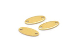 Gold Oval Charm, 24 Gold Plated Brass, Brass Charm, Tiny Gold Plated Brass Oval Charms With 2 Holes (12x5x0.80mm) M02000