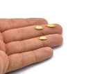 Gold Oval Charm, 24 Gold Plated Brass, Brass Charm, Tiny Gold Plated Brass Oval Charms With 2 Holes (12x5x0.80mm) M02000