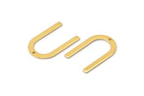 Gold U Shape Charm, 4 Gold Plated Brass U Shaped Charms With 1 Hole (26x17x0.80mm) M02082