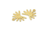 Gold Sun Charm, 6 Textured Gold Plated Brass Sun Charms With 1 Loop (13x15x0.80mm) M02257