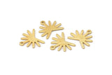 Gold Sun Charm, 6 Textured Gold Plated Brass Sun Charms With 1 Loop (13x15x0.80mm) M02257
