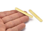 Brass Oval Blank, 6 Hammered Raw Brass Stamping Blanks, Oval Bar Shape (50x7x0.80mm) M03313