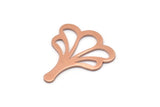 Copper Leaf Blank, 8 Raw Copper Flower Blanks, Findings (25x21x0.80mm) M03286