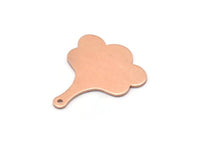 Copper Leaf Charm, 8 Raw Copper Flower Charms With 1 Hole, Findings (25x21x0.80mm) M03289