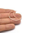 Copper Moon Charm, 4 Raw Copper Crescent Moon Charms With 1 Loop (37x15x0.80mm) M115