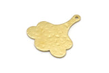 Brass Leaf Charm, 8 Hammered Raw Brass Leaf Charms With 1 Hole, Flower Charms (25x21x0.80mm) M03318