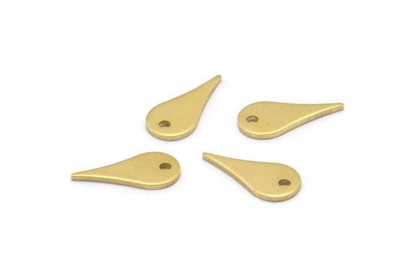 Brass Drop Charm, 50 Raw Brass Drop Shaped Charms With 1 Hole, Pendants, Earring Findings (12x6x0.80mm) M03283