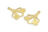 Brass Leaf Charm, 8 Raw Brass Flower Charms With 1 Hole, Findings (25x21x0.80mm) M03269