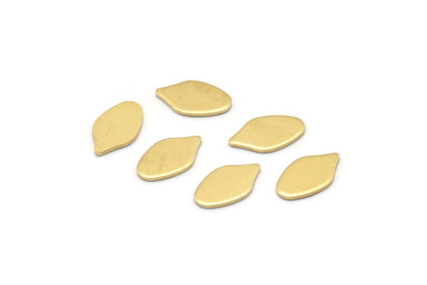 Brass Leaf Blank, 50 Tiny Raw Brass Leaf Blanks (10x6x0.80mm) M03330