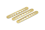 Brass Oval Charm, 6 Hammered Raw Brass Moon Phases Blanks, Brass Necklace Bar Charms With 1 Hole, Long Bar Pendants (50x7x0.80mm) M03320