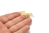 Gold Sun Charm, 4 Gold Plated Brass Sun Charms With 1 Hole (24x16x0.80mm) M02445