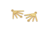 Gold Sun Charm, 8 Textured Gold Plated Brass Sun Charms With 2 Loops (18x17x0.80mm) M02427