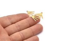 Gold Sun Charm, 8 Textured Gold Plated Brass Sun Charms With 2 Loops (18x17x0.80mm) M02427