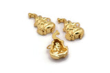 Gold Elephant Charm, Gold Plated Elephant, Cubic Zircon, 4 CZ Pave Elephant Charms, Zircon Charm Pendants With 1 Loop (12x18mm) SY0089