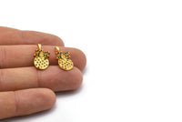 Gold Pineapple Charm, Gold Plated Pineapple, Cubic Zircon, 2 CZ Pave Pineapple Charms, Zircon Pendants With 1 Loop (21x11mm) SY0085