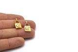 Gold Lock Charms, 4 Gold Plated Brass Lock Shaped Charms With 1 Loop, Pendants, Earring Findings (21x10mm) SY0092