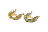 Gold Heart Charms, Gold Plated Brass Angel Winged Heart Charms With 2 Loops, Pendants, Earring Findings (22x22mm) SY0167
