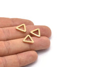 Triangle Charm - 8  Gold Plated Brass Triangle Charms (13x2mm) D0020 Q0081