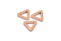Triangle Charm - 8 Rose Gold Plated Brass Triangle Charms (13x2mm) D0020 Q0081