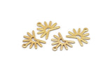 Gold Sun Charm, 8 Gold Plated Brass Sun Charms With 1 Loop (13x15x0.80mm) M02262