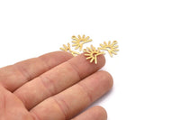 Gold Sun Charm, 8 Gold Plated Brass Sun Charms With 1 Loop (13x15x0.80mm) M02262