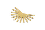 Gold Sun Charm, 4 Gold Plated Brass Sun Charms With 1 Hole (20x30x0.80mm) M02270