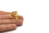Brass Ring, Raw Brass Ring With 1 Stone Setting - Pad Size 6mm N1951