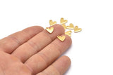 Gold Heart Charm, 12 Gold Plated Brass Heart Charms With 1 Hole (8x1mm) M02172 Q0065