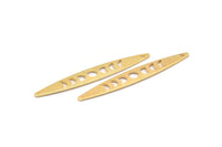 Altın Oval Charm, 4 Dokulu Altın Kaplama Pirinç, Altın Charmlar, 1 Delikli Altın Oval Ay Evreleri Charmları (50x7x0,80 mm) M02495 H0959