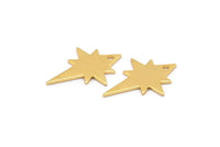 Altın Kutup Yıldızı Tılsımı, 6 Altın Kaplama Pirinç, Altın Tılsımlar, 1 Delikli Altın Kutup Yıldızı Tılsımları (20x15x0,80 mm) M02481
