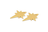 Altın Kutup Yıldızı Tılsımı, 6 Altın Kaplama Pirinç, Altın Tılsımlar, 1 Delikli Altın Kutup Yıldızı Tılsımları (20x15x0,80 mm) M02481