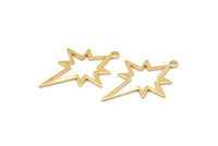 Altın Kutup Yıldızı Tılsımı, 4 Altın Kaplama Pirinç, Altın Tılsımlar, 1 Halkalı Altın Kutup Yıldızı Tılsımları (30x22x0,80 mm) M02485