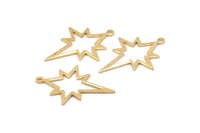 Altın Kutup Yıldızı Tılsımı, 4 Altın Kaplama Pirinç, Altın Tılsımlar, 1 Halkalı Altın Kutup Yıldızı Tılsımları (30x22x0,80 mm) M02485