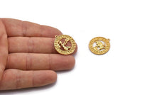 Gold Zodiac Signs, Zodiac Signs, Zodiac Sign Charms, Gold Plated Brass Zodiac, Horoscope Charms, Astrology Zodiac Charms (21mm)