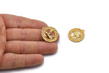 Gold Zodiac Signs, Zodiac Signs, Zodiac Sign Charms, Gold Plated Brass Zodiac, Horoscope Charms, Astrology Zodiac Charms (21mm)