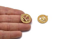 Gold Zodiac Signs, Zodiac Signs, Zodiac Sign Charms, Gold Plated Brass Zodiac, Horoscope Charms, Astrology Zodiac Charms (21mm)