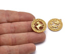 Gold Zodiac Signs, Zodiac Signs, Zodiac Sign Charms, Gold Plated Brass Zodiac, Horoscope Charms, Astrology Zodiac Charms (21mm)
