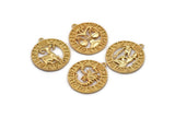 Gold Zodiac Signs, Zodiac Signs, Zodiac Sign Charms, Gold Plated Brass Zodiac, Horoscope Charms, Astrology Zodiac Charms (21mm)